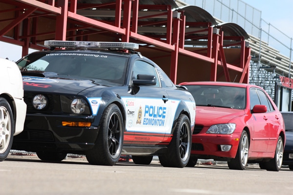 parked police mustang race car