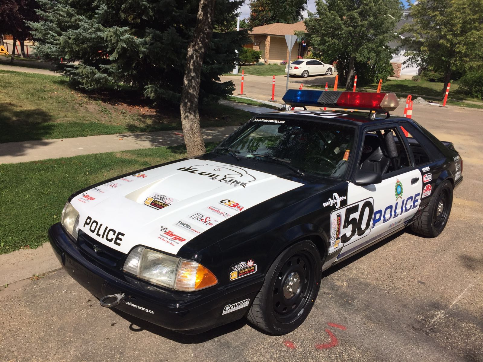 Blue line race car